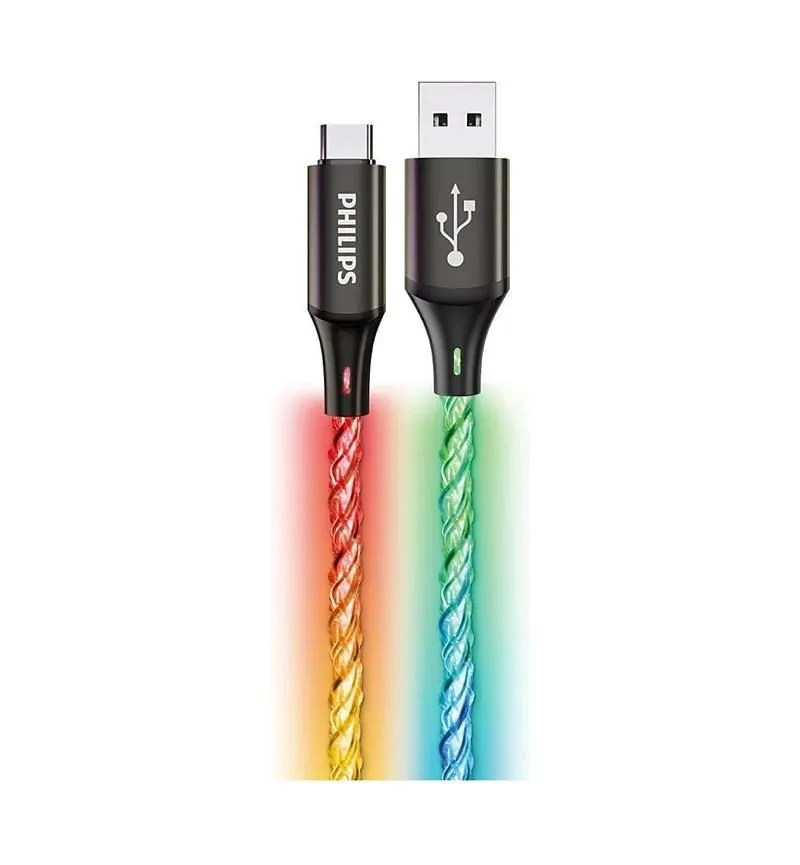 Philips USB-A to Type-C Cable RGB Breathing Light Party Cable - 1m