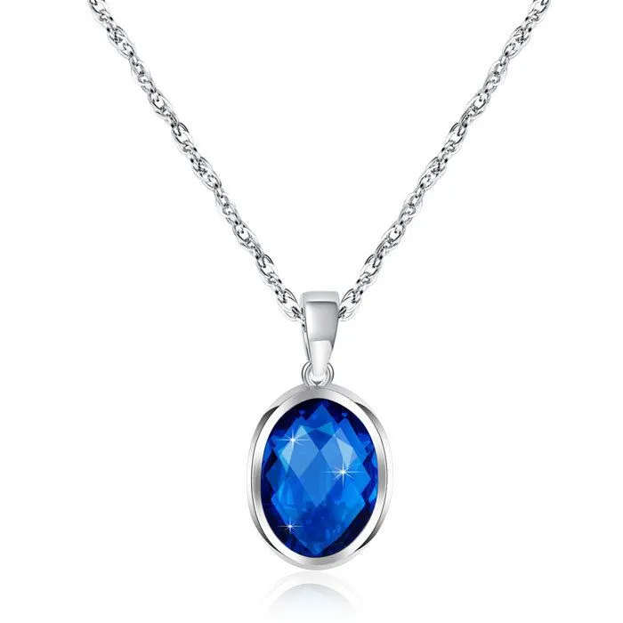 Birthstone Stainless Steel Necklace Fashion Jewelry Gift for Women