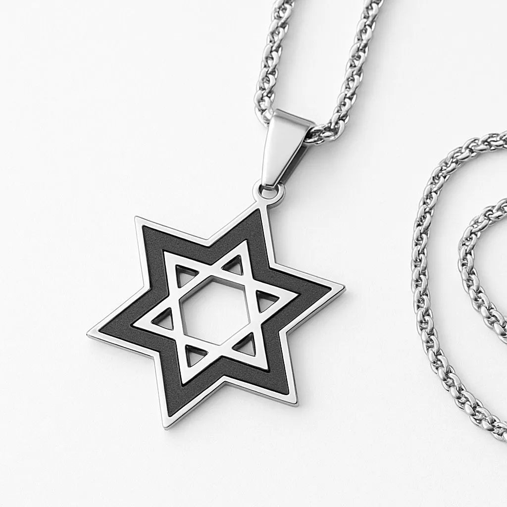 Star of David Pendant - Black