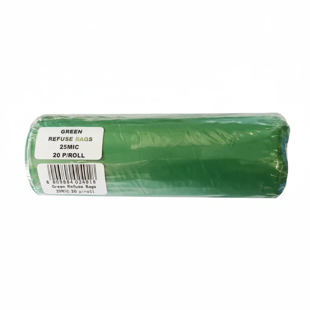 Durable Green Refuse Bags 750mm x 900mm, 20 Piece Pack - 2 Pack