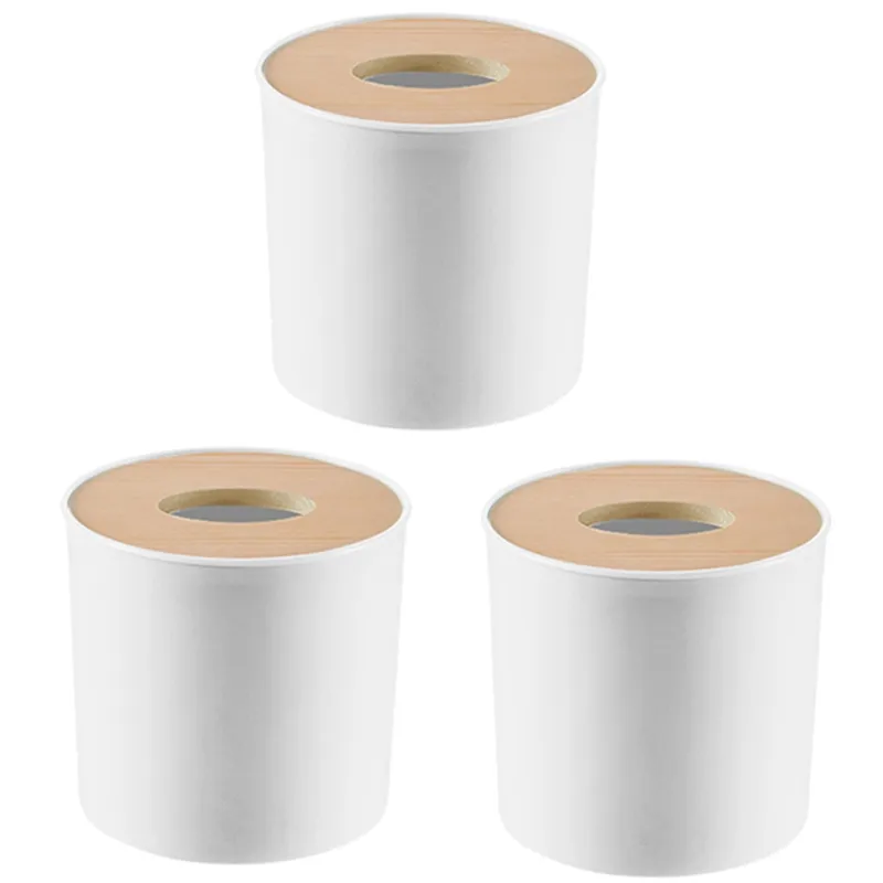 Wooden Cover Round Roll Paper Tissue Tube Household Removable Mini