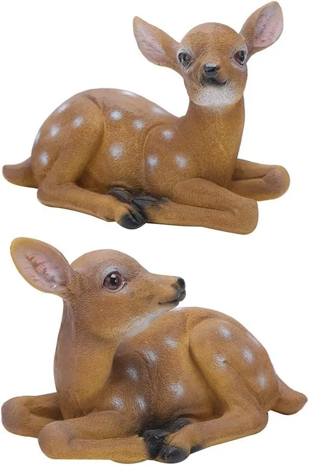 A Pair of Deer Garden Decorations - Handcrafted Ornaments for Outdoor