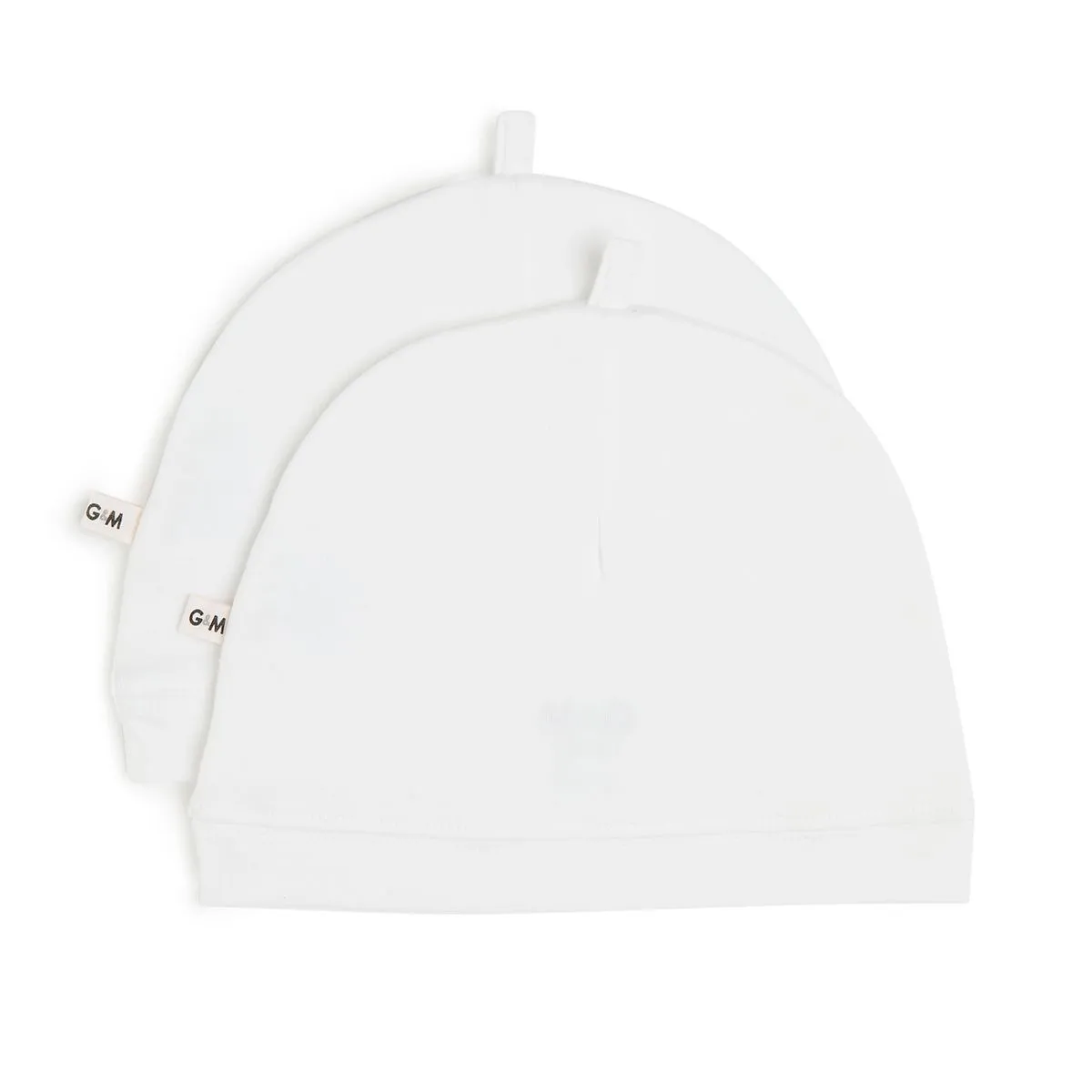 George & Mason Baby - 2 Piece 160GSM Cotton Beanie Set - White