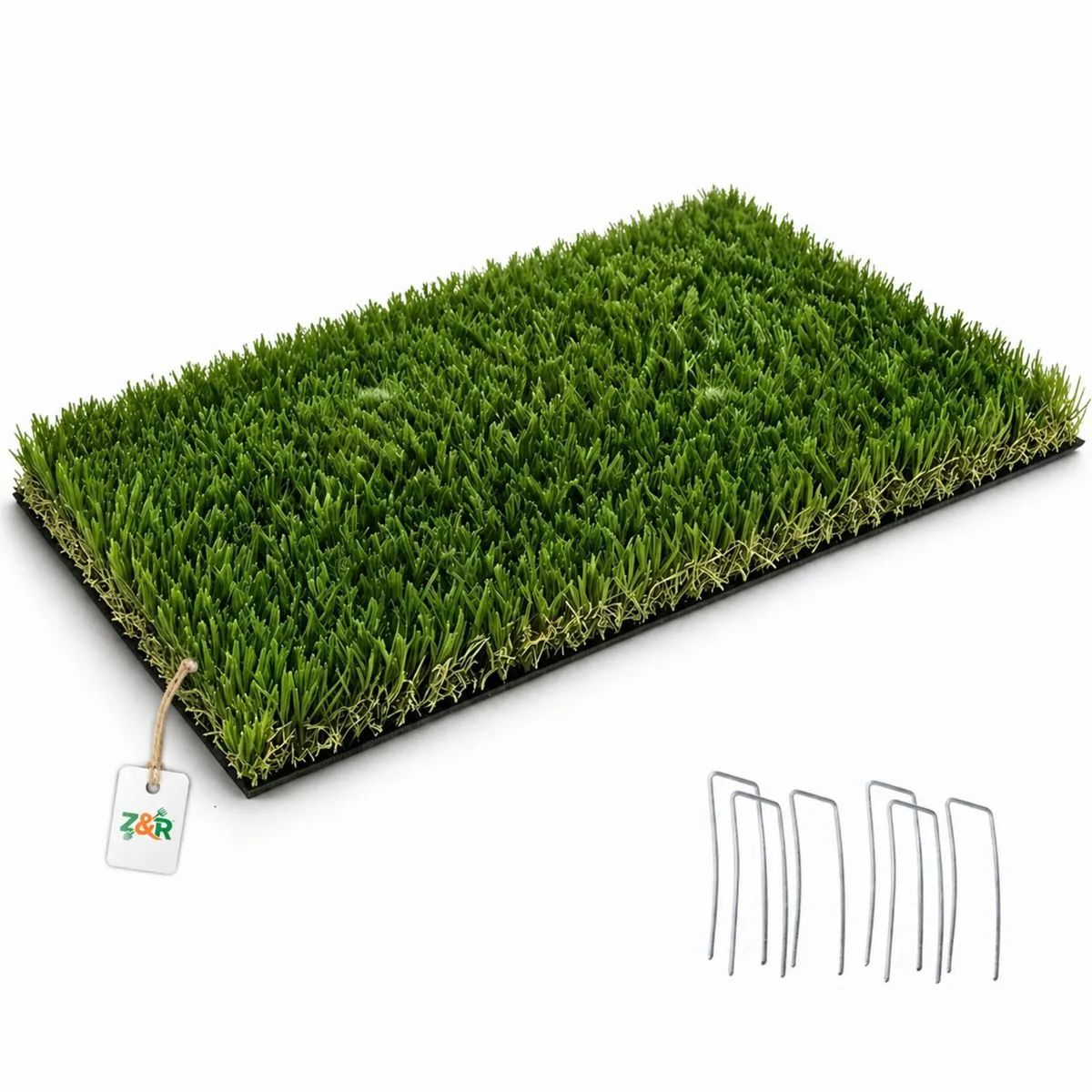 2m x 5m Artificial Grass Turf 4-Tone Synthetic Lawn and U-Shaped Nails 100P