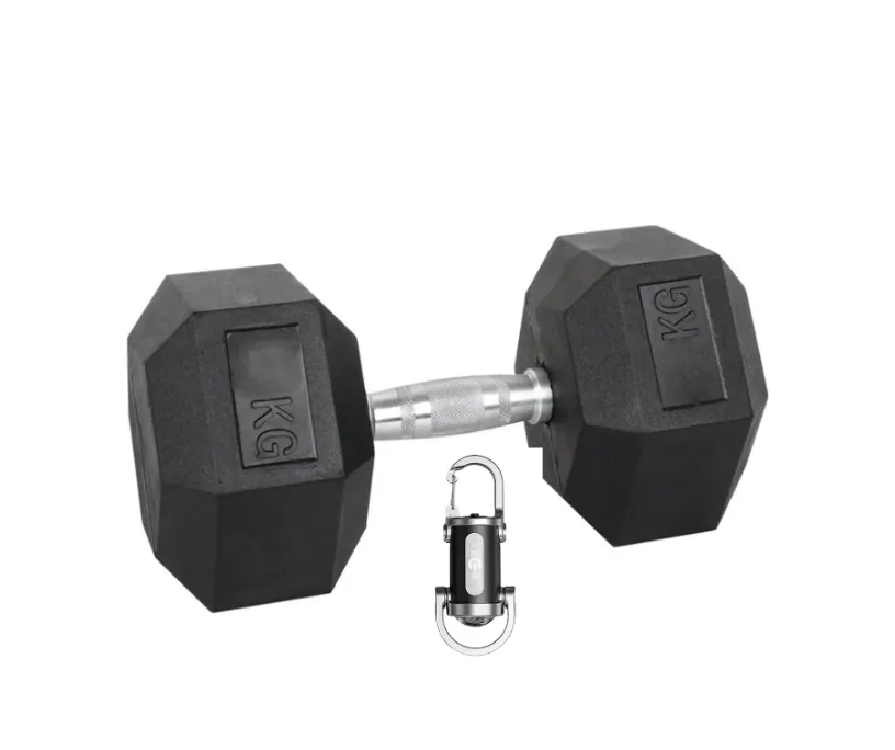 Expees - Rubber Encased Hex Dumbbells With Anti-Slip + Flash Light