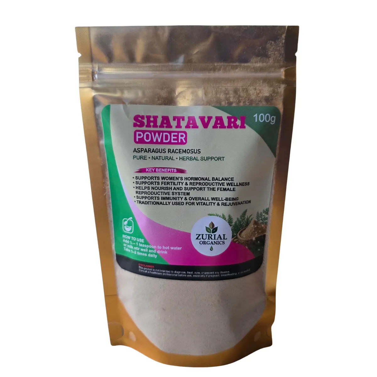 Zurial Organics Shatavari Powder 100g