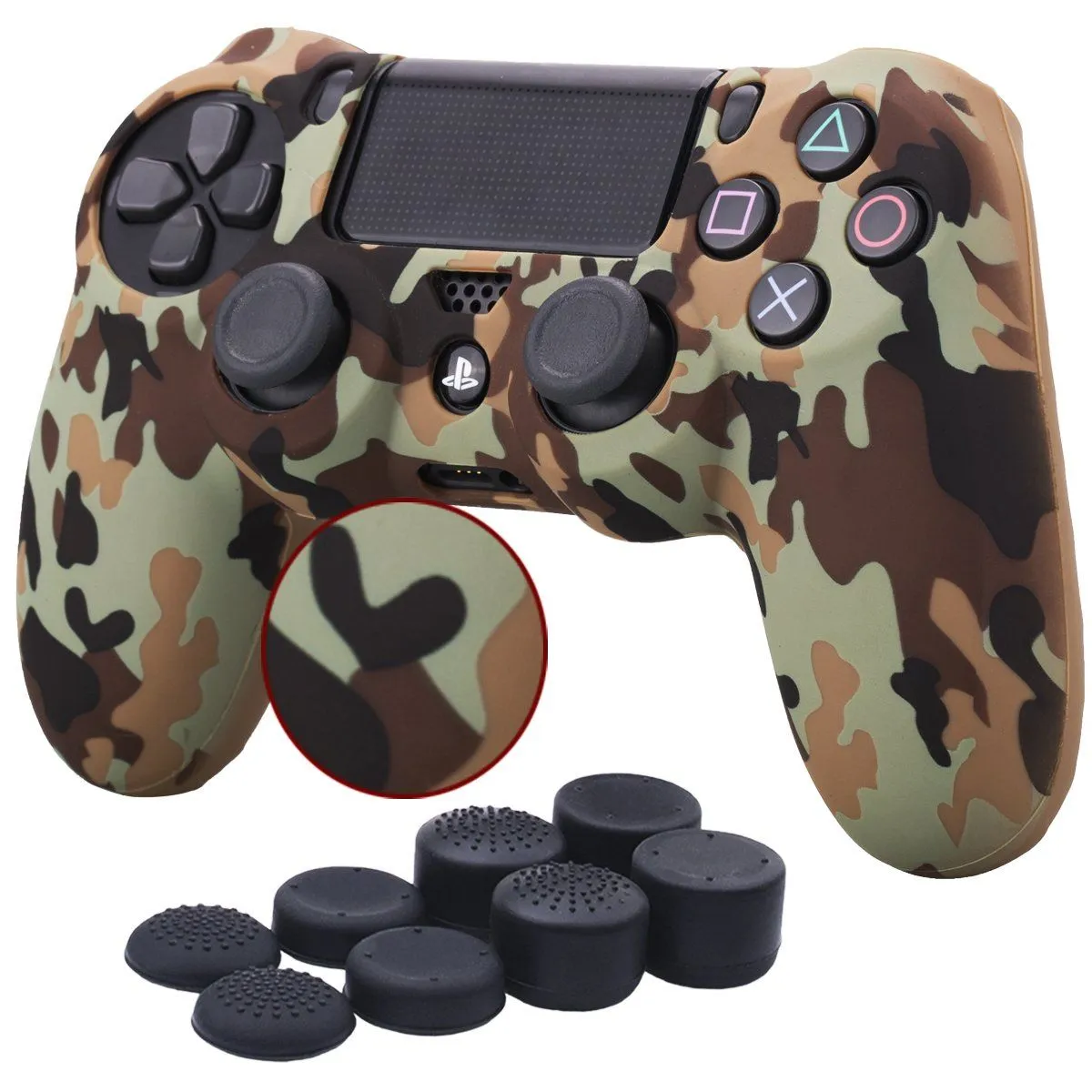 PS4 Controller Silicone Case and Finger Grips - Brown
