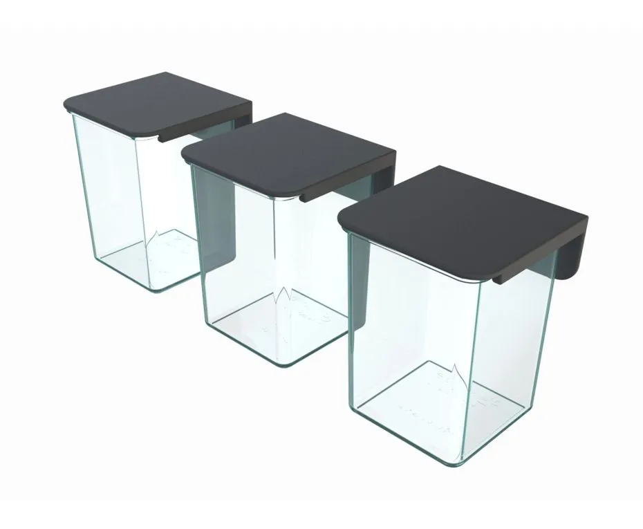 Qurious - Pegboard Slide Container 3 Pack - Anthracite