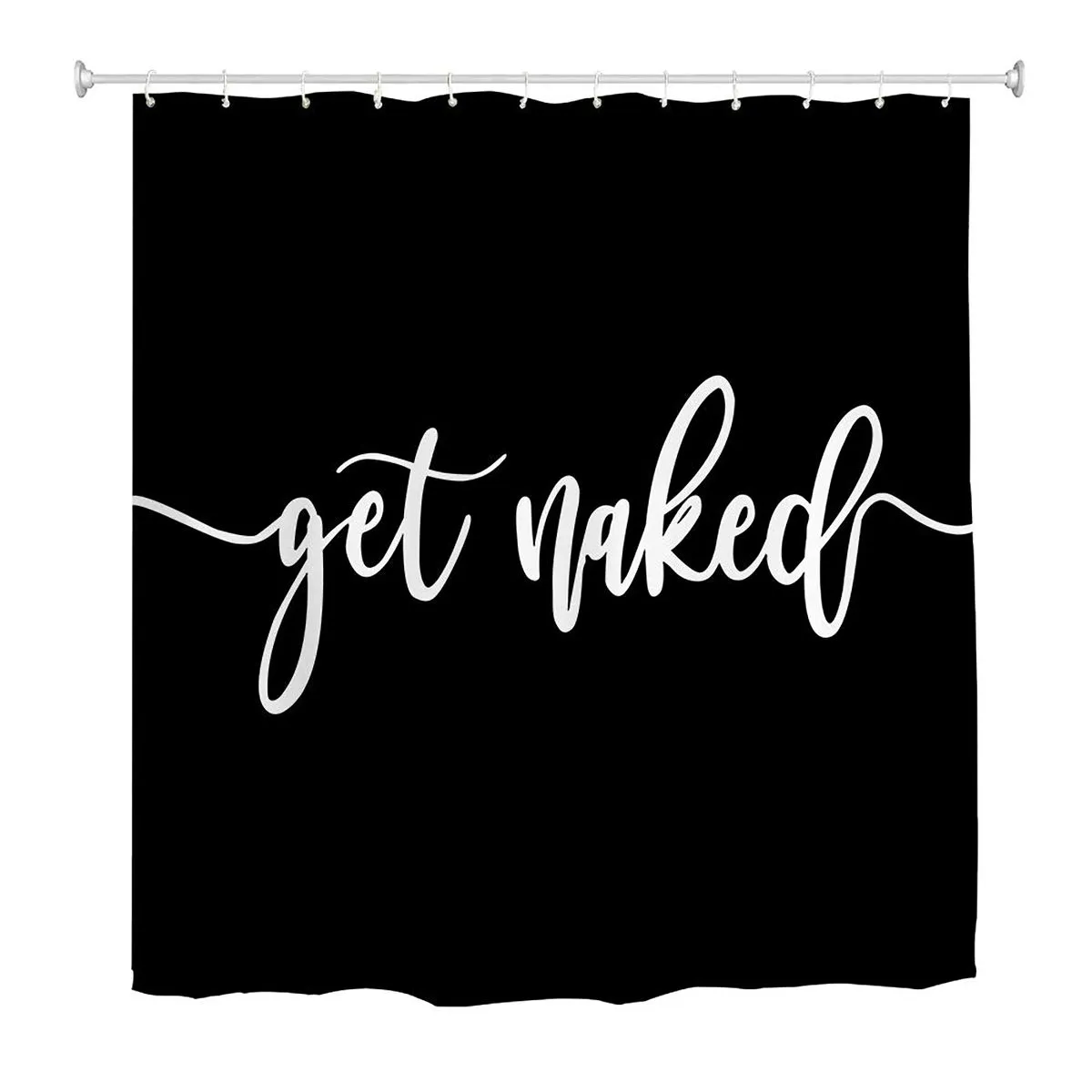 Shower Curtain, Waterproof Shower Curtains for Bathroom - Black
