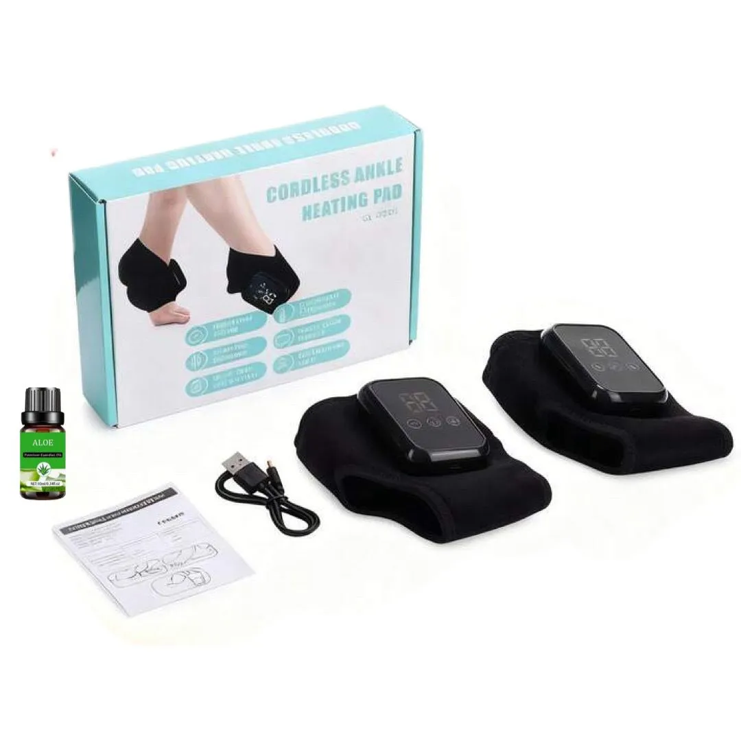 2-Pack Cordless Ankle Heating Pad with Aloe Essential Oil