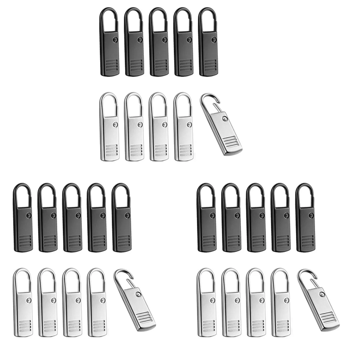 10Pcs Metal Zipper Puller Zip Slider Extender For Suitcases Backpacks