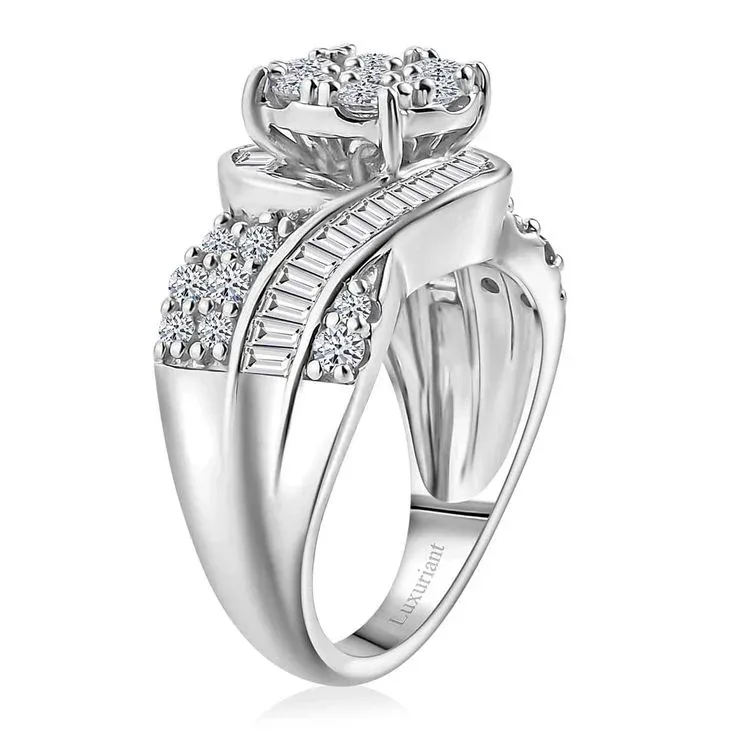 Geometrically Wrapped Ring Women's Creative Jewelry White Zircon Ring