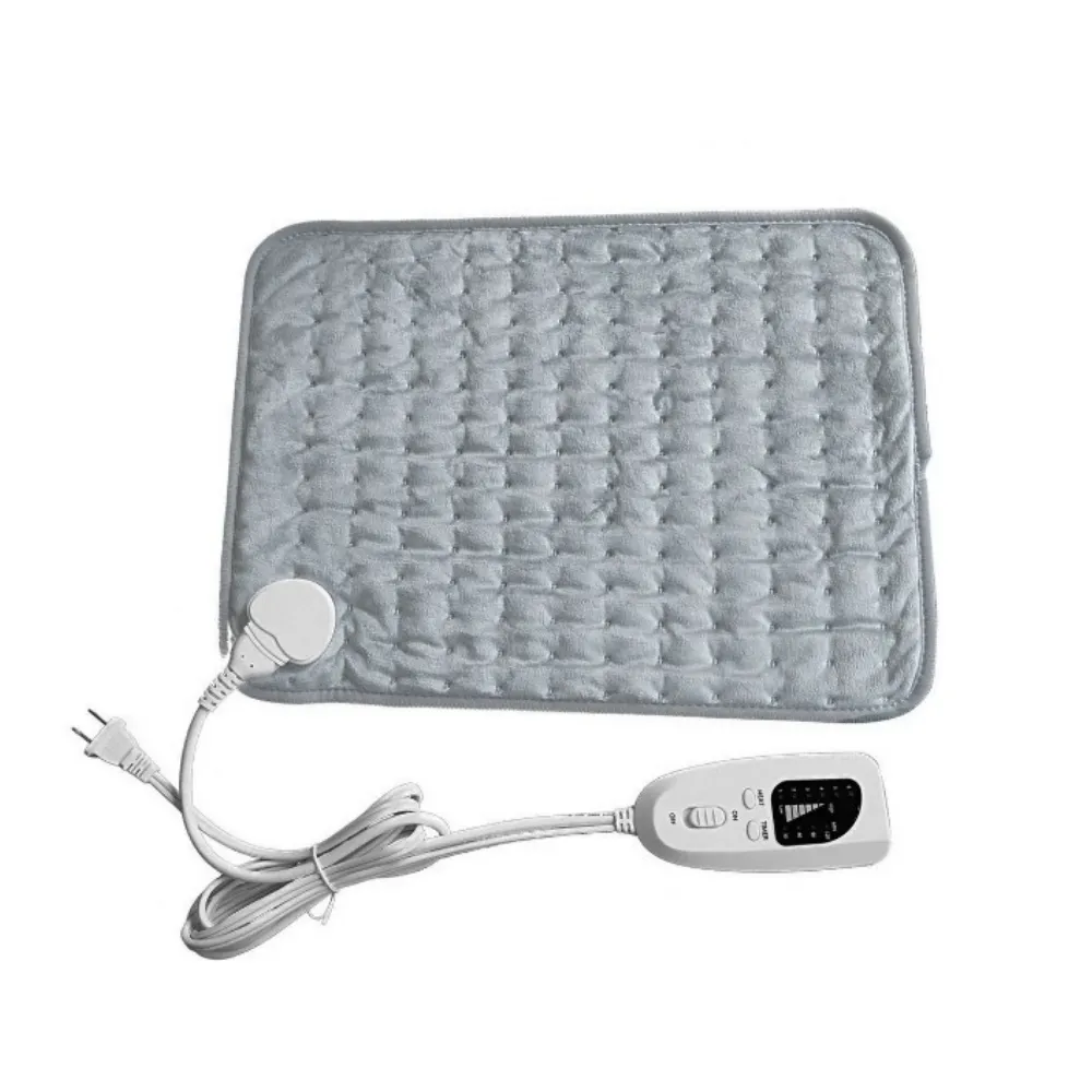 Electric Heating Pad, Smart Timer 6 Temperature Modes Warm Pad for Waist - Silver gray