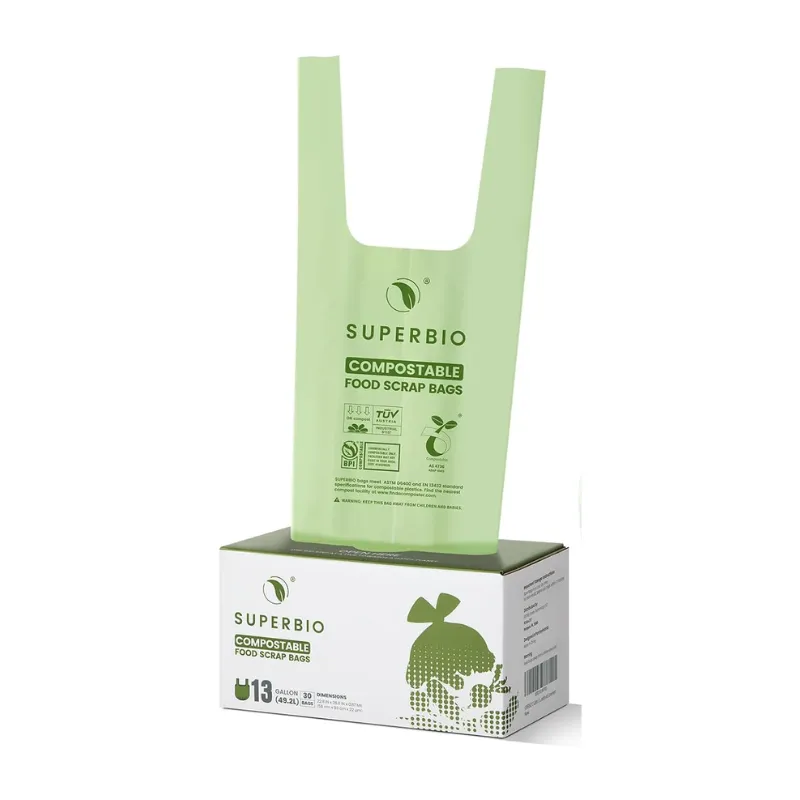 Compost Waste Bags 13 Gallons Biodegradable Bags 30Pack - Green