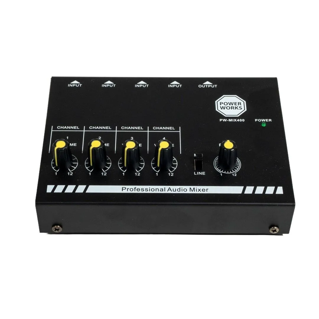 PowerWorks PW MIX 400 4 Channel Studio Mini Mixer