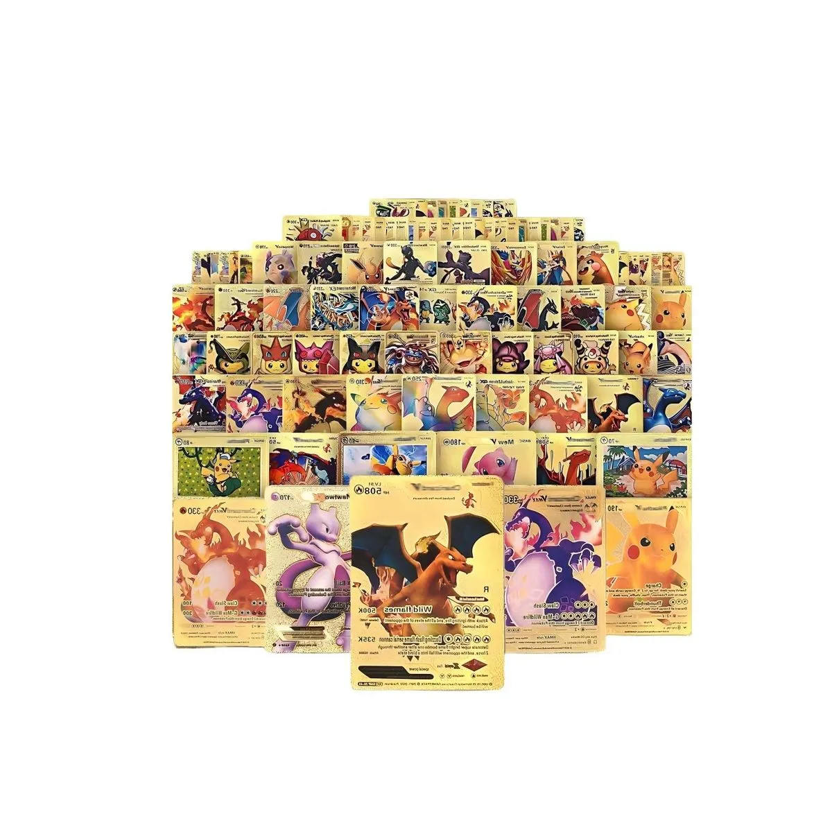 55 Pieces Gold Cards Packs Rare Golden Deck Box Gold Foil Card for Fans