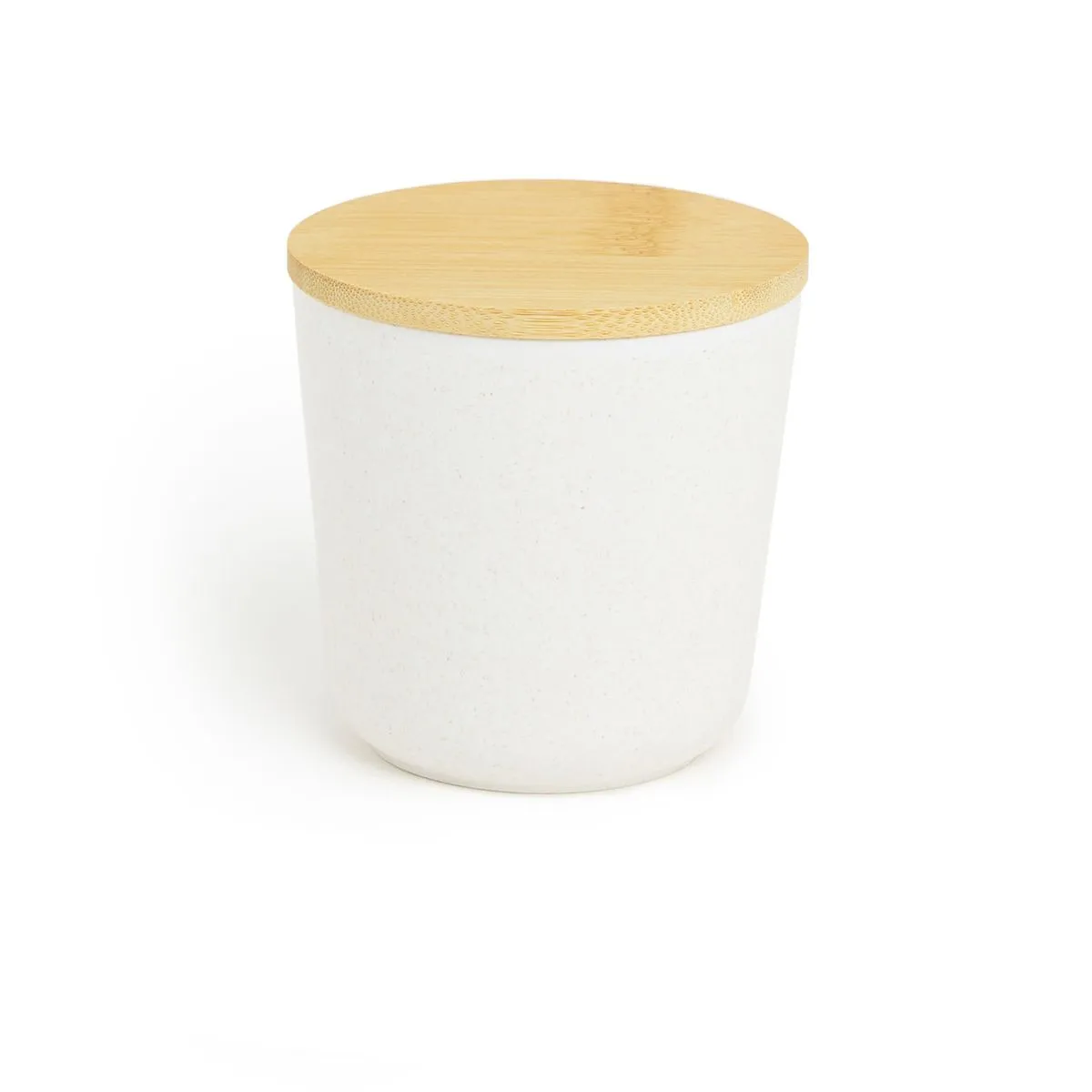 George & Mason - Cream Bamboo Fibre Round Storage Canister - Small