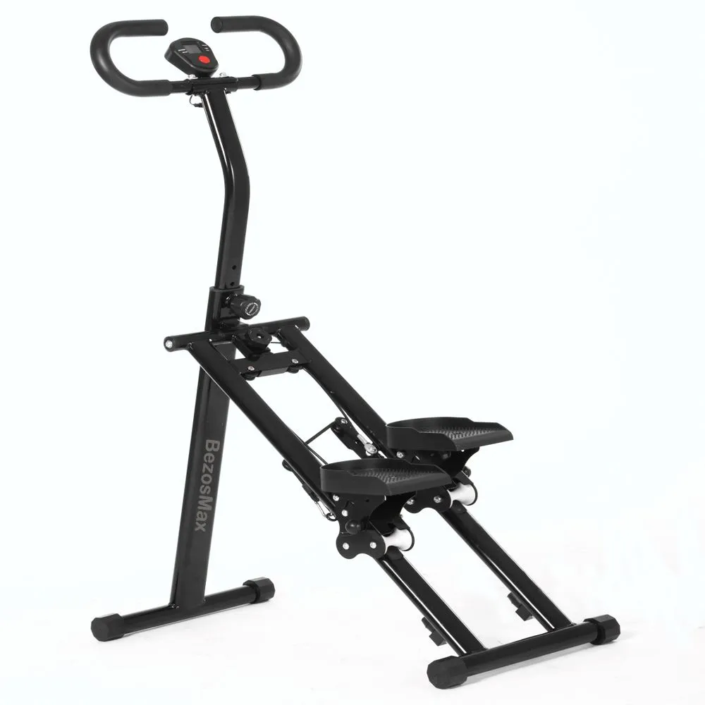 BezosMax Home Gym Stair Stepper - Full-Body Exercise, Adjustable Pedals - Black