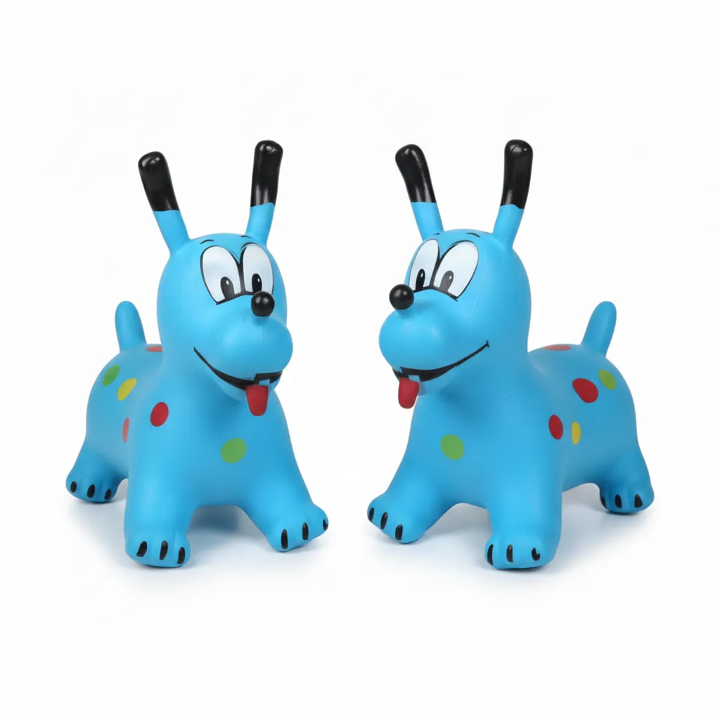 2Pack Inflatable Sausage Dog Bouncy Hopper for Toddlers Ride on Hopping Toy - Blue