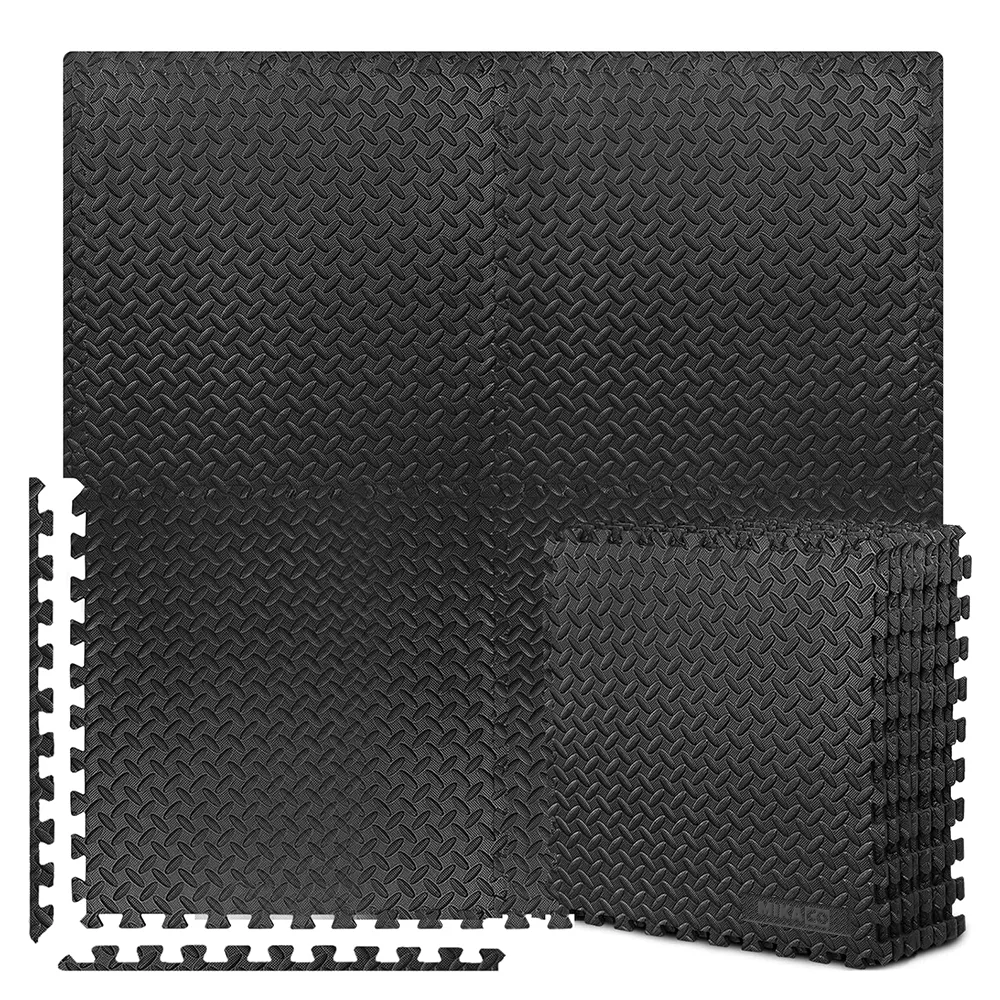 MIkaco EVA Interlocking Floor Mat - 12 Black set