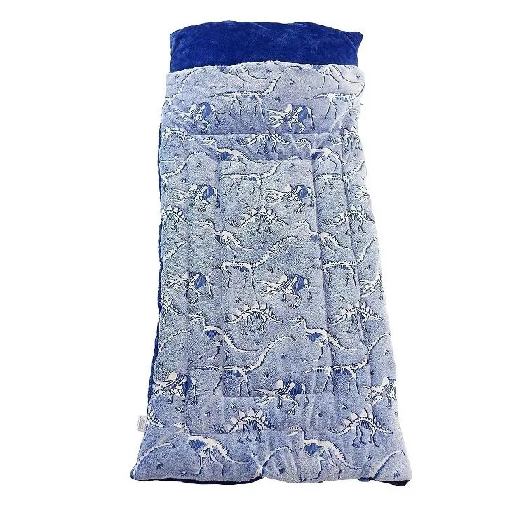 The Night Sleeping Blanket Pad Plush Glowing Kids Animal Sleeping Bag - Blue