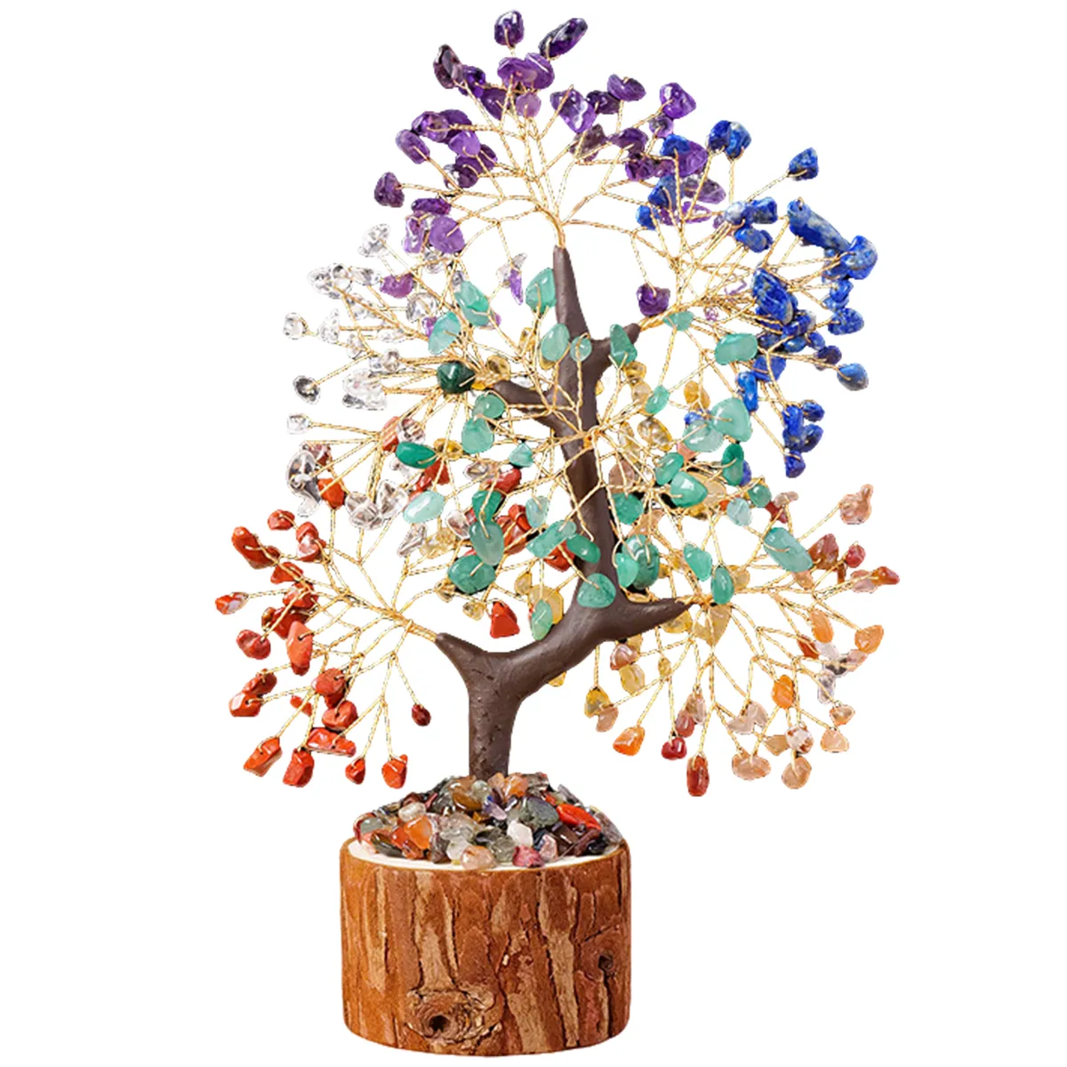 Crystal Healing Stone Tree Crystal Tree Desktop Ornament Home Decoration - Multi-color