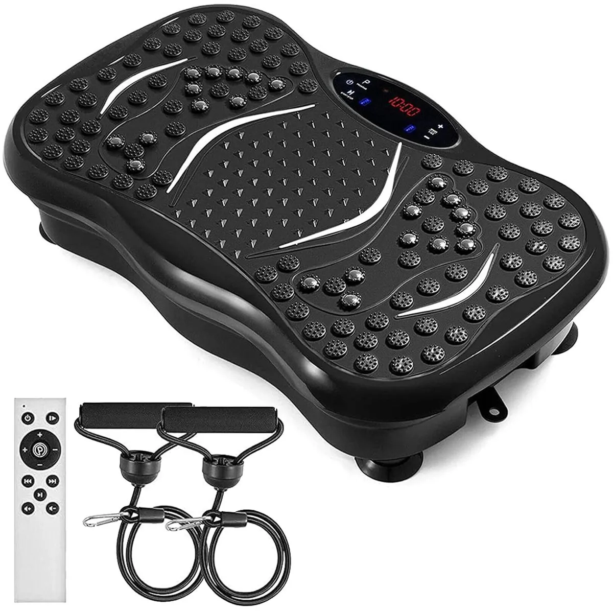 Vibration Plate Exercise Machine Whole-Body Fitness with Resistance Bands