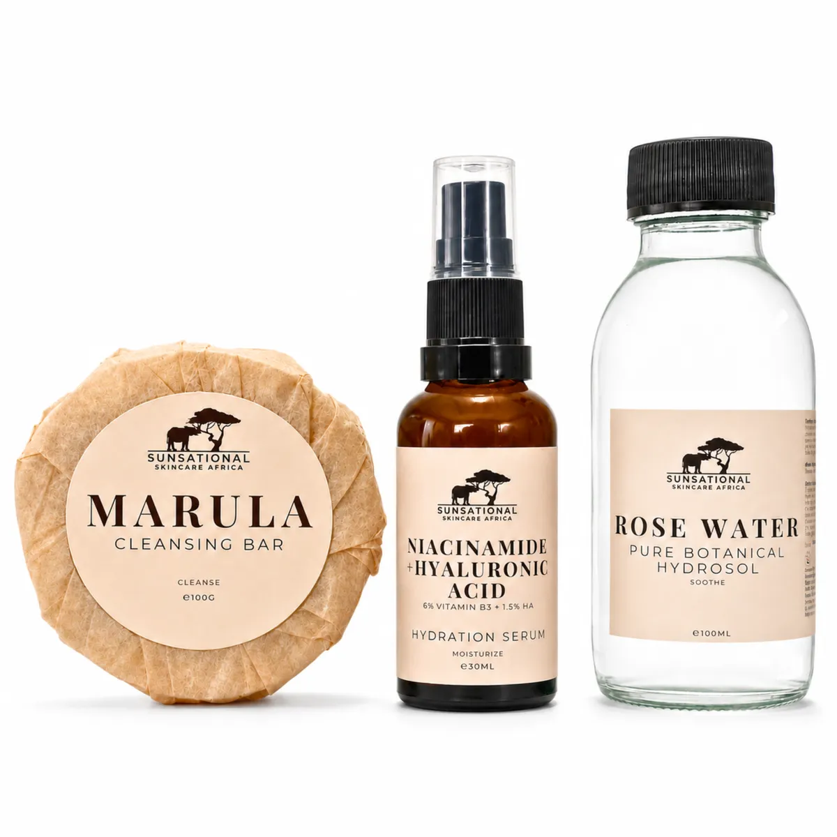 Sunsational Skincare Africa The Gentle Cleanse & Hydrate Kit (3-Piece)
