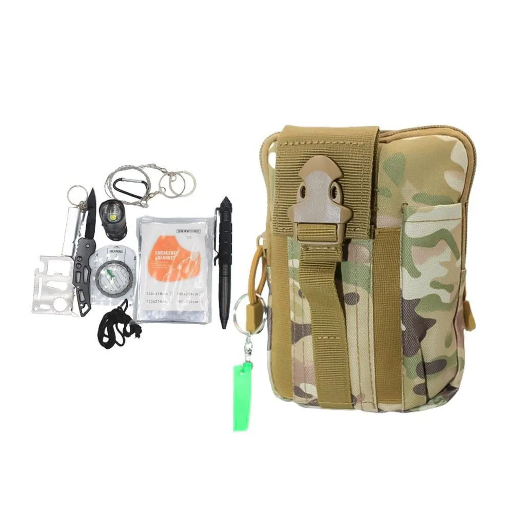12-Piece Survival& Emergency Kit - Camouflage 