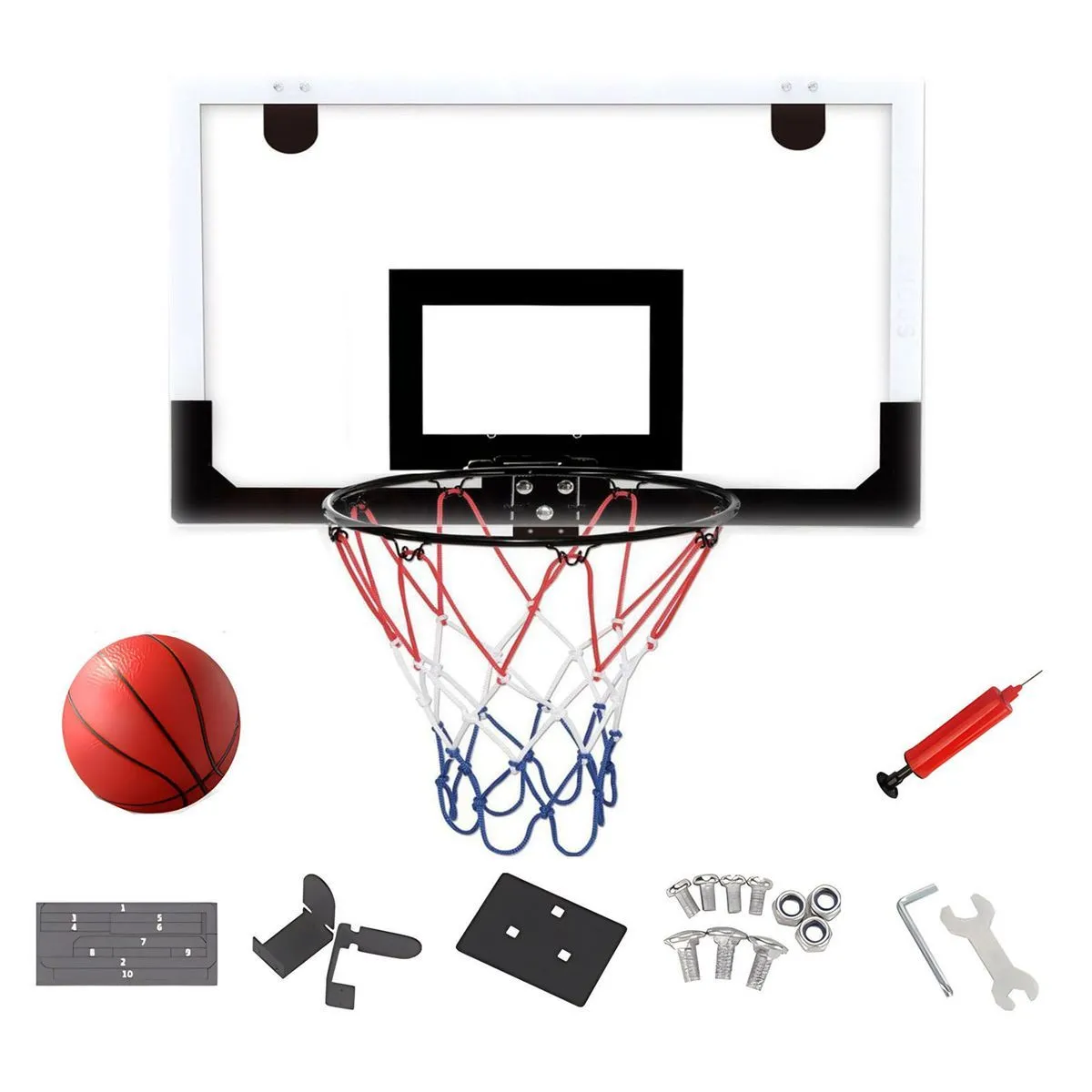Wall Mounted Basketball Hoop Indoor Outdoor Durable Backboard