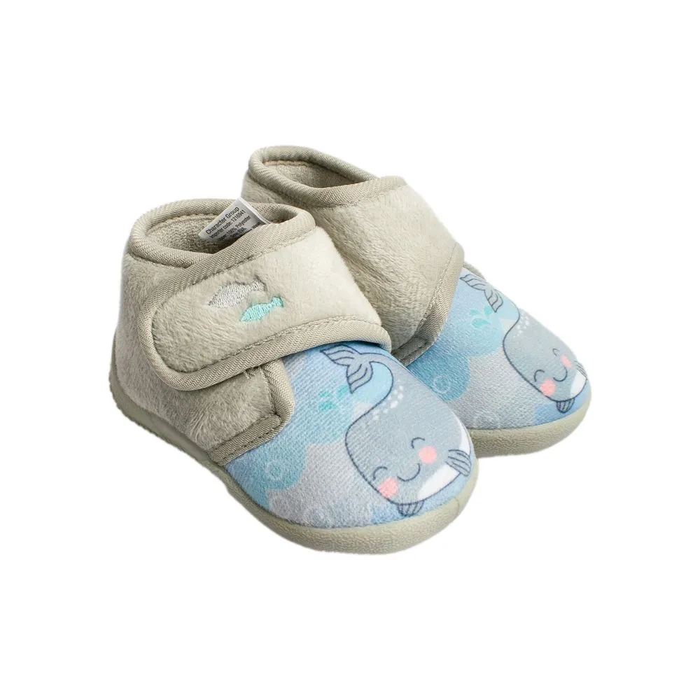 Baby Whale Hook & Loop Slippers