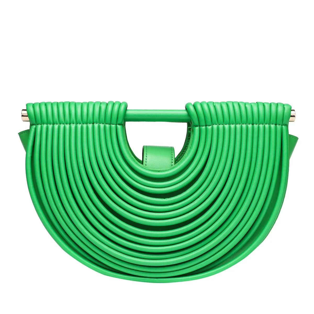 ZELTRYN PU Strip Woven Half Moon Shoulder Crossbody Handbag