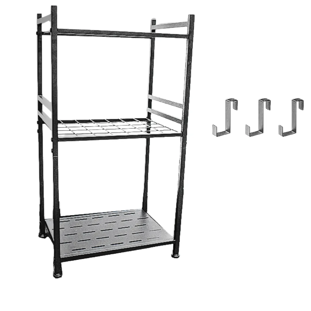 Arfast - Garden Tool Storage Organizer Metal Rack with 35 Slots and 4 Hooks