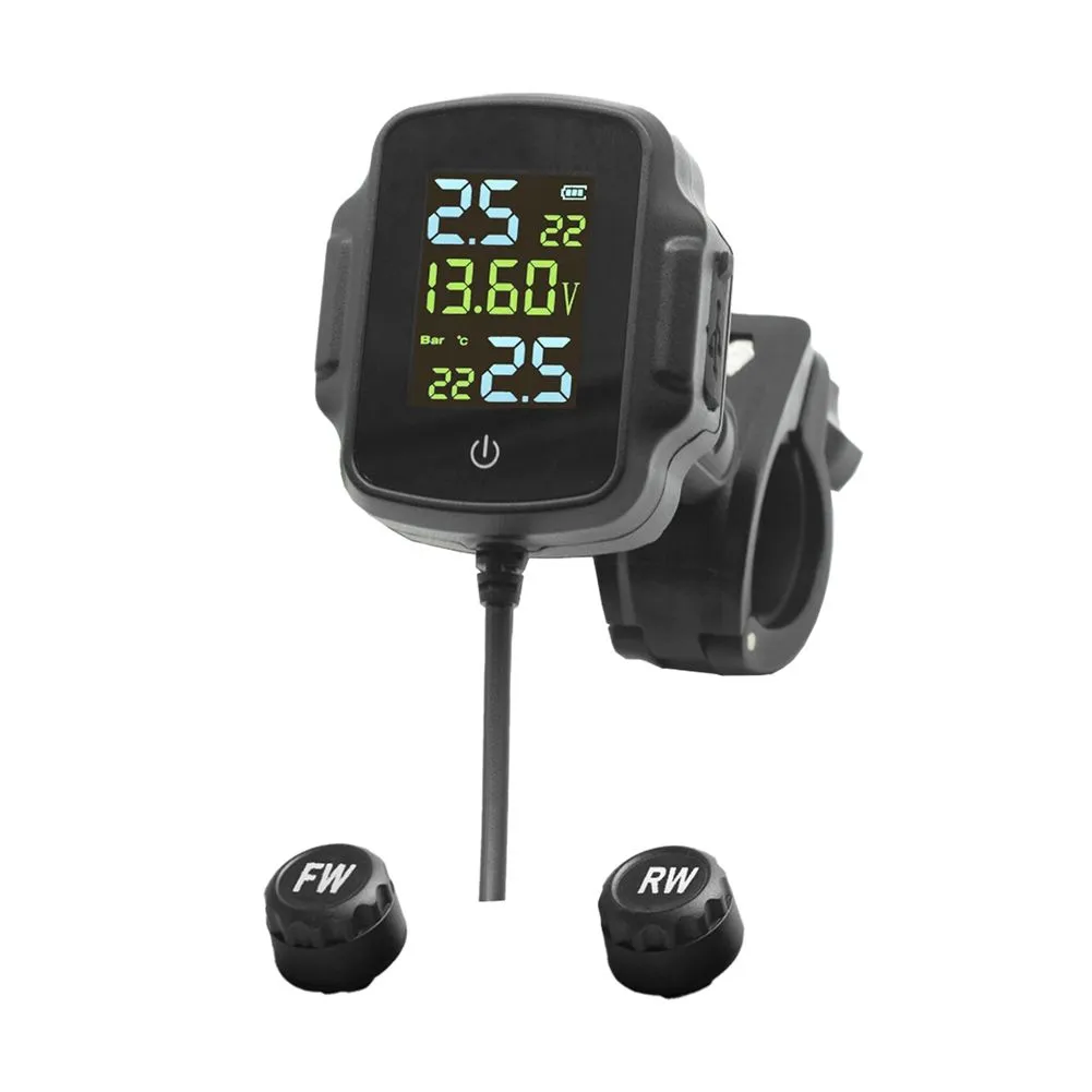 Tpms Motorcycle with 2 External Sensors Smart Compatible with Universal