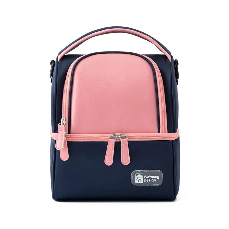 Breastmilk Backpack Single-shoulder Mummy Diaper Bag Milk Bottle Bag - Dark Blue