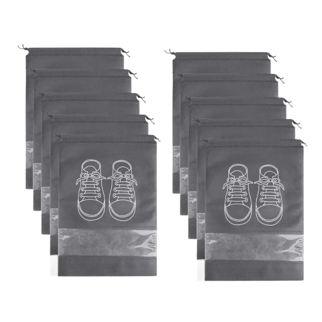 Bestby - Shoe Organizer Bags With clear Window and Drawstring -10 Pack