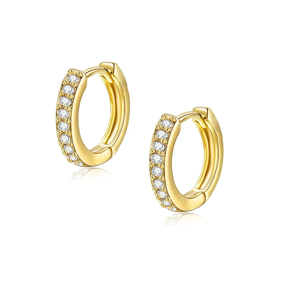 Premium & Chic Hoop Earrings | Sparkling Rhinestone Design | Light Luxury - Gold