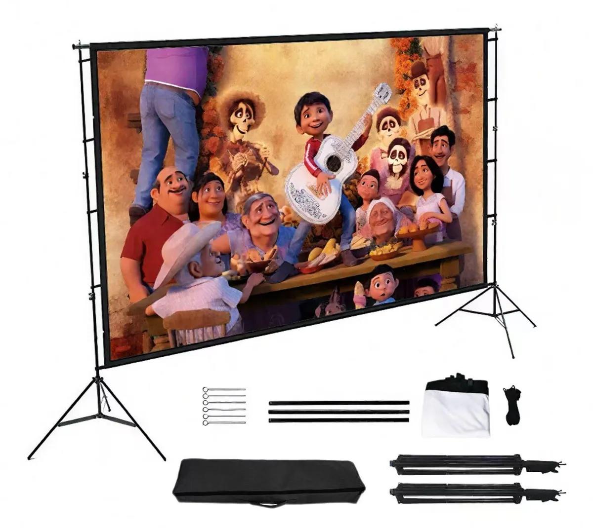 120-Inch Portable High-Brightness Retractable Projection Screen