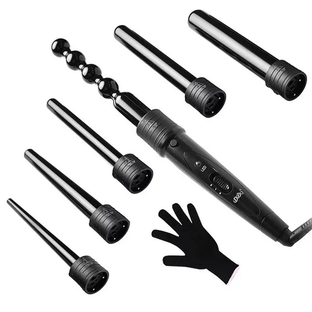6 in 1 Curling Wand Tourmaline Ceramic Barrels 9mm-35mm