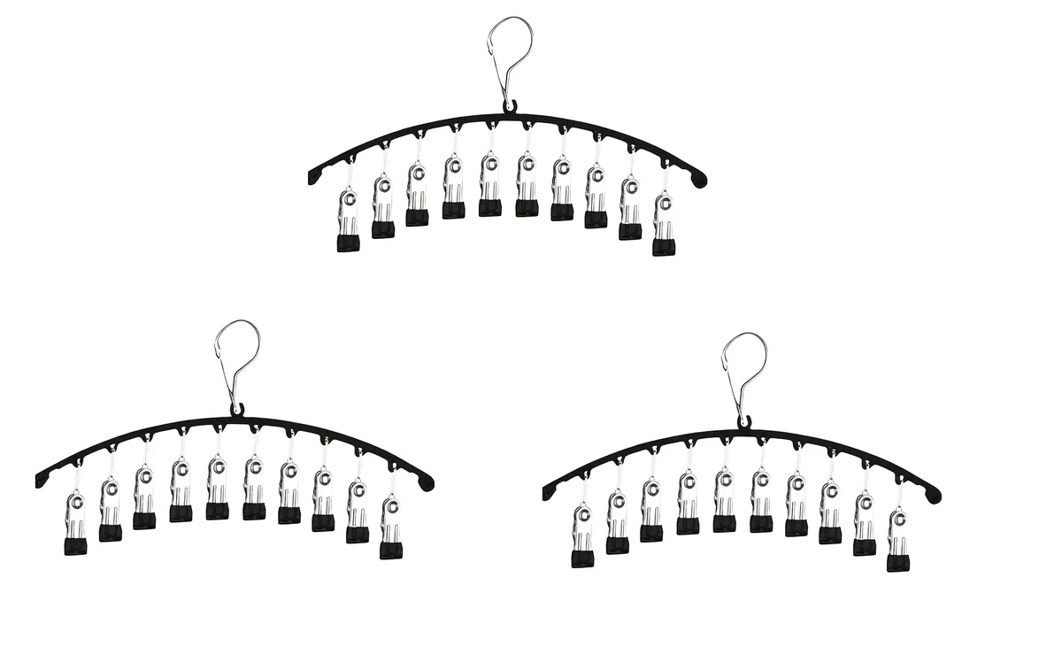 3PCS Stainless Steel Laundry Drying Rack with 30 Clips: Windproof