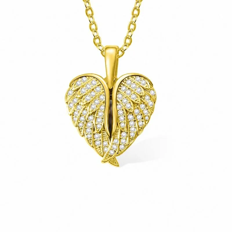Double Heart Necklace. Women's Valentine's Day Gift - Gold