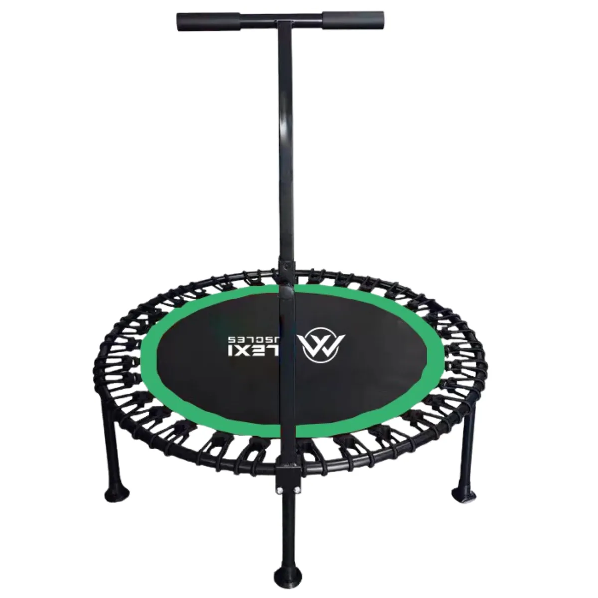 Flexi Muscles - Foldable Rebounder Fitness Trampoline with Safety Bar - Green