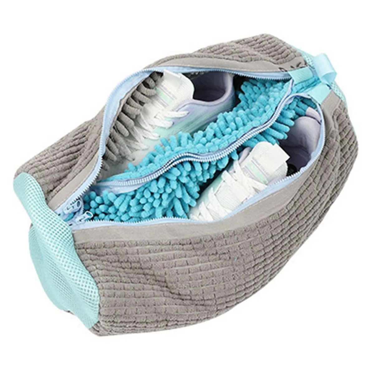 Shoe Washing Bag ,Clean Shoe Washing and Care Bag,Travel Shoe Bag - Grey