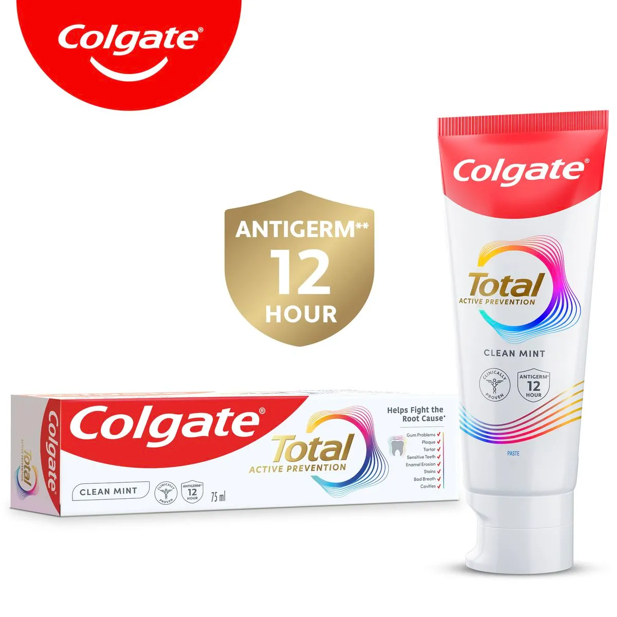 Colgate Total Active Prevention Clean Mint Anti-Germ Toothpaste 75ml