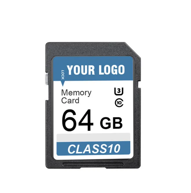 Reliable Storage Solution -64GB Class 10 SD Cards with Custom Logo Printing