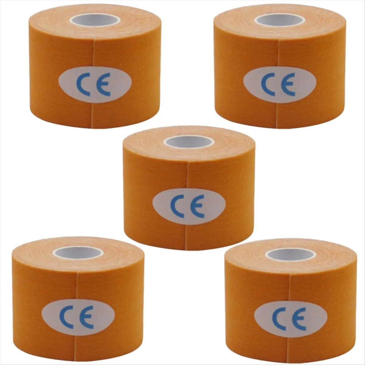 Orange 5 Pcs 5Cmx5Cm Elastic Bandage Sports Tape Patch Muscle Patch