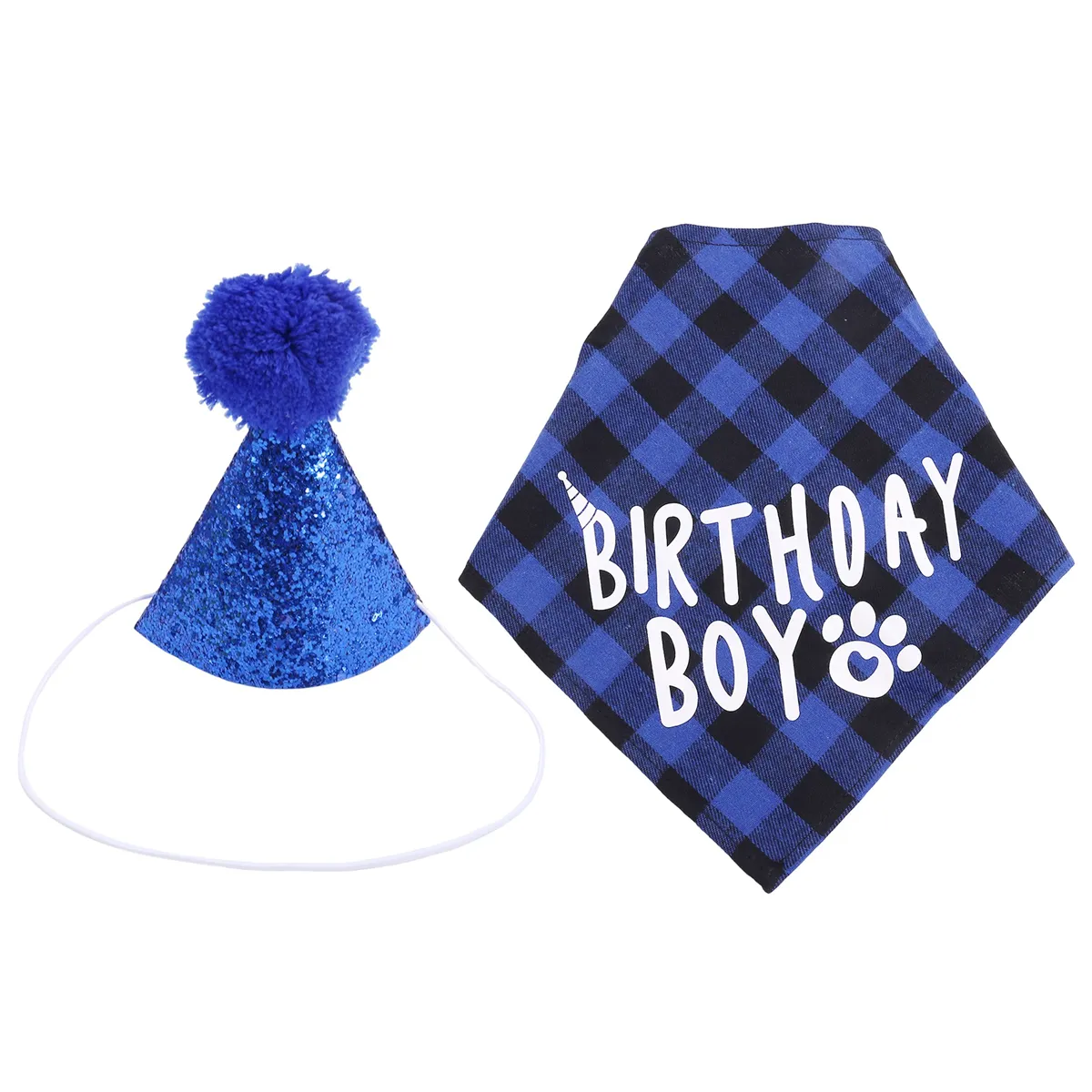 Dog Birthday Party Supplies Pet Birthday Hat and Birthday Bandana Set