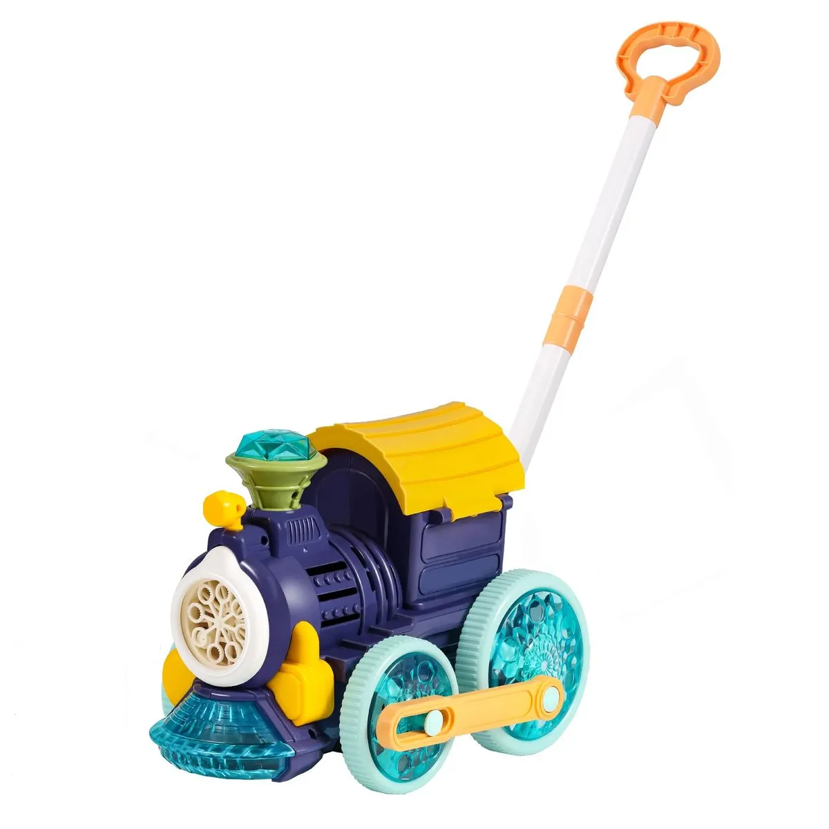 HEMCO BubbleMaker LawnMower for Toddlers, TrainToys with Music Lights-B4669 - Blue