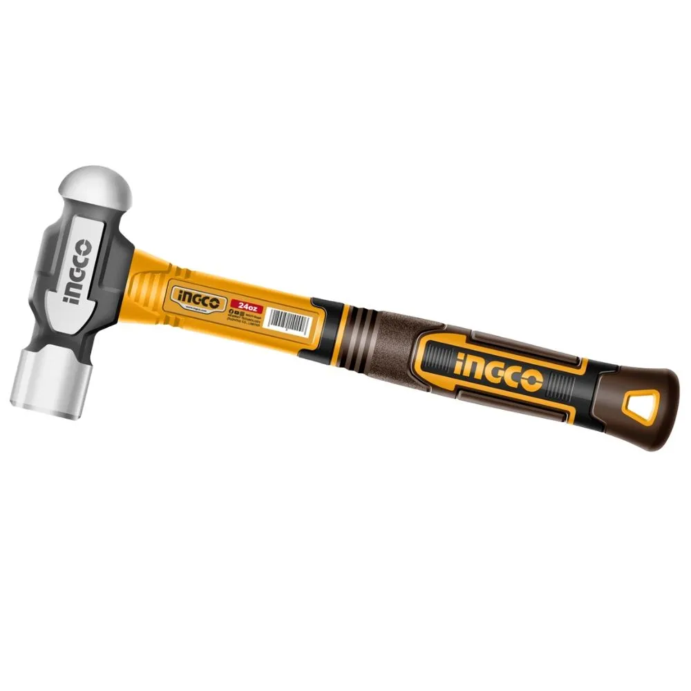 Ingco - Ball Pein Drop-Forged Hammer with Fiberglass Handle (660g)