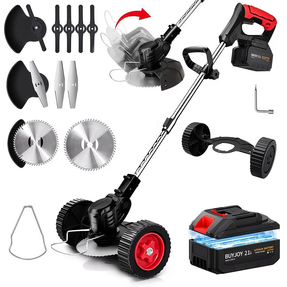 Redisson Super Long Battery Life Lawn Mower/Lithium Ion Lawn Mower /Wheels - Black